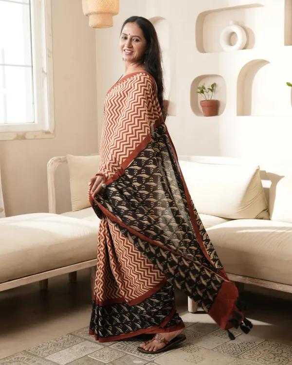 Multicolour_Cotton_Zigzag_Print_Mul_Saree_For_Women